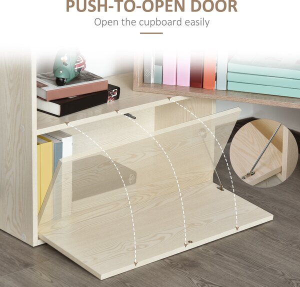 Librarie Rastel cu Rafturi pentru Salon in Lemn 141 x 29 x 176 cm Alb, Stejar HOMCOM | Aosom Romania