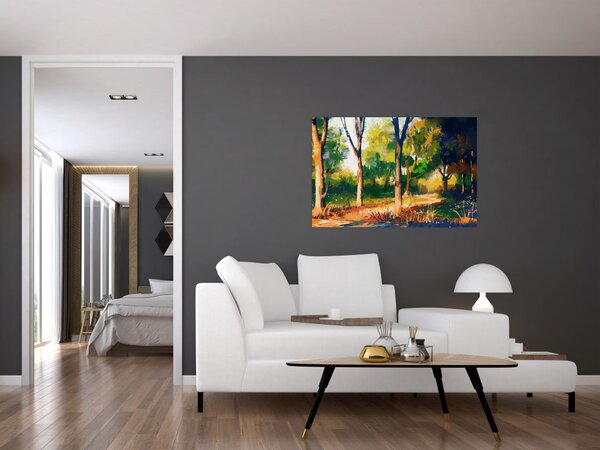 Tablou - Pădure de vară însorită, pictură (90x60 cm)