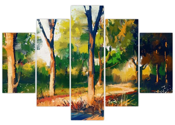 Tablou - Pădure de vară însorită, pictură (150x105 cm)