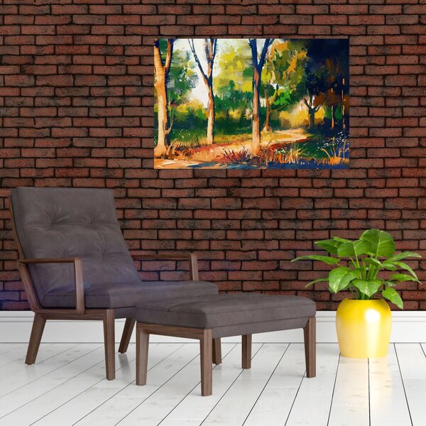 Tablou - Pădure de vară însorită, pictură (90x60 cm)