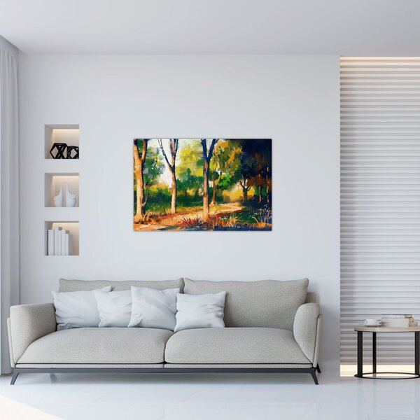 Tablou - Pădure de vară însorită, pictură (90x60 cm)
