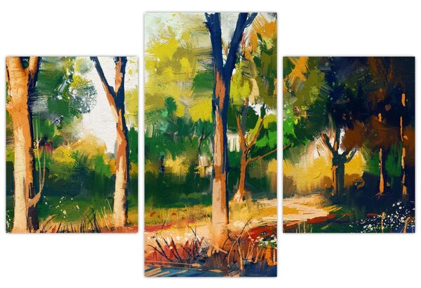 Tablou - Pădure de vară însorită, pictură (90x60 cm)