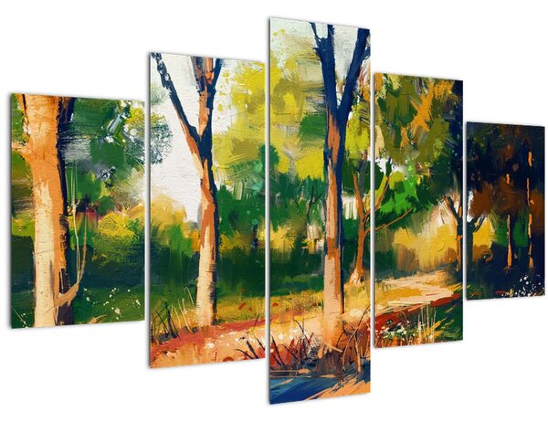 Tablou - Pădure de vară însorită, pictură (150x105 cm)