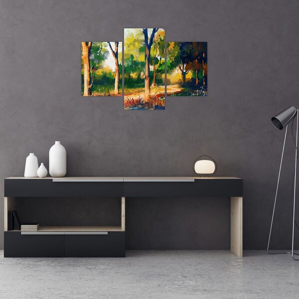 Tablou - Pădure de vară însorită, pictură (90x60 cm)