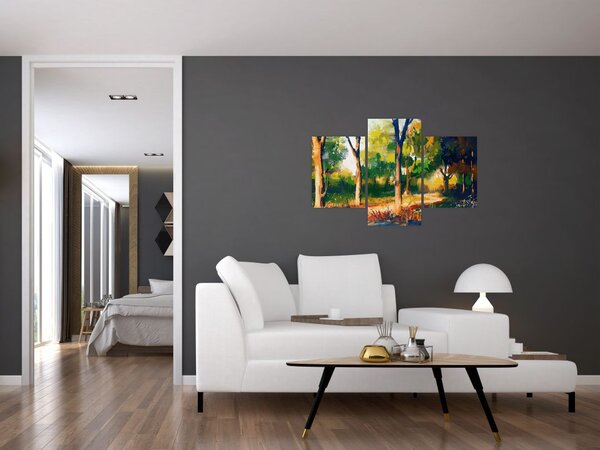 Tablou - Pădure de vară însorită, pictură (90x60 cm)