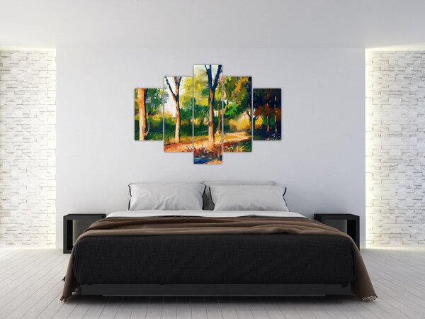 Tablou - Pădure de vară însorită, pictură (150x105 cm)