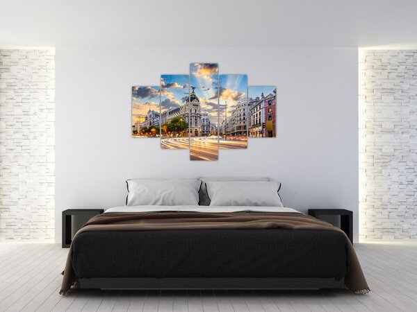 Tablou - Calle Gran Vía, Madrid, Spania (150x105 cm)