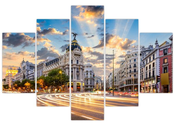 Tablou - Calle Gran Vía, Madrid, Spania (150x105 cm)