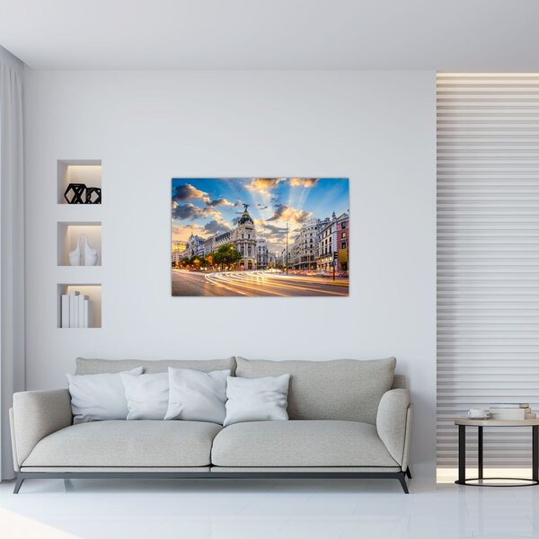 Tablou - Calle Gran Vía, Madrid, Spania (90x60 cm)