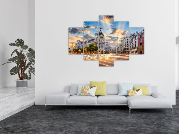 Tablou - Calle Gran Vía, Madrid, Spania (150x105 cm)