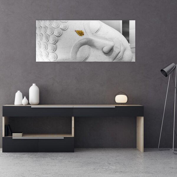 Tablou - Buddha alb (120x50 cm)