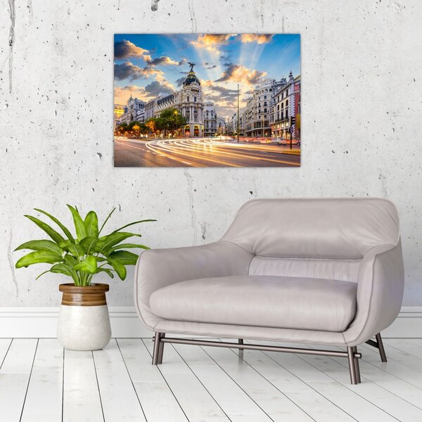 Tablou - Calle Gran Vía, Madrid, Spania (70x50 cm)
