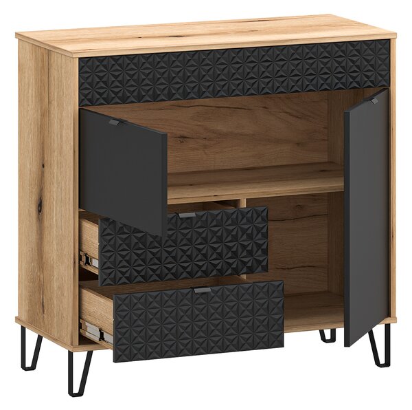 Comodă Botones (stejar evoke + negru) . 1116778