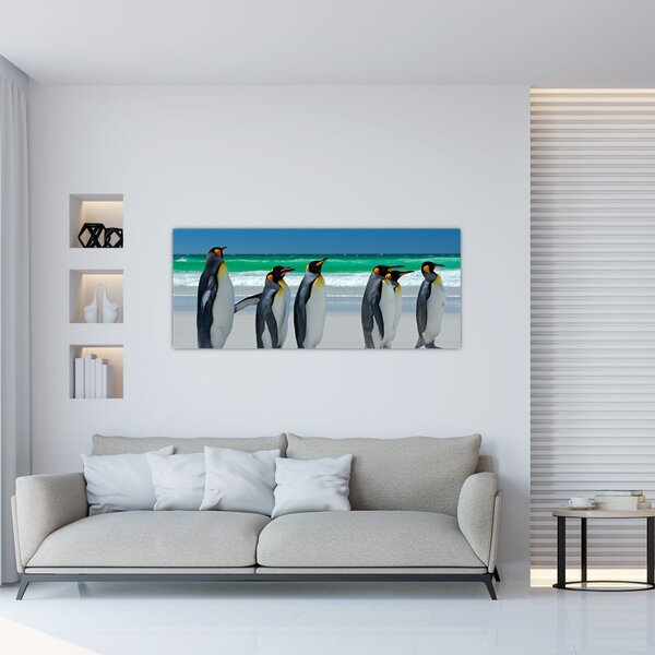 Tablou - Grup de pinguini regali (120x50 cm)