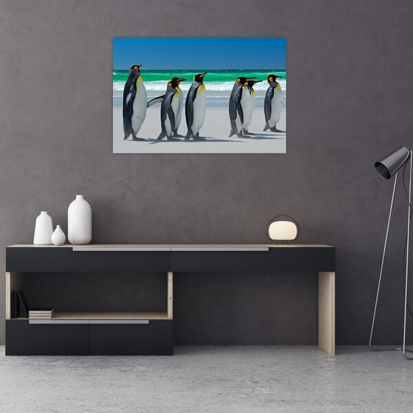 Tablou - Grup de pinguini regali (90x60 cm)