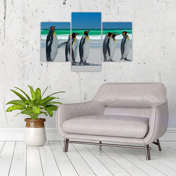 Tablou - Grup de pinguini regali (90x60 cm)