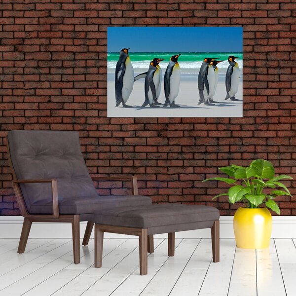 Tablou - Grup de pinguini regali (90x60 cm)