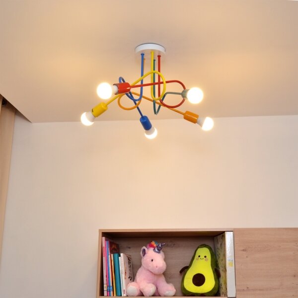 Lustr LED pentru copii OXFORD 5xE27/15W/230V montat pe tavan