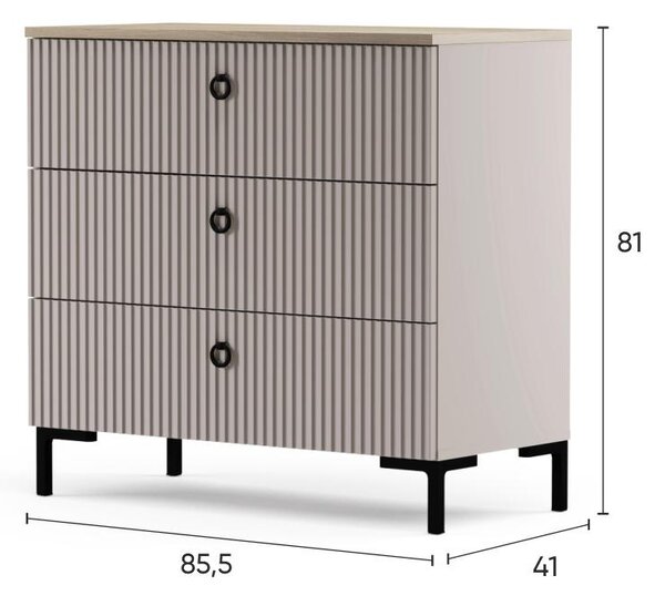 Comodă Demandaron 2 (taupe + stejar silverjack) . 1116799