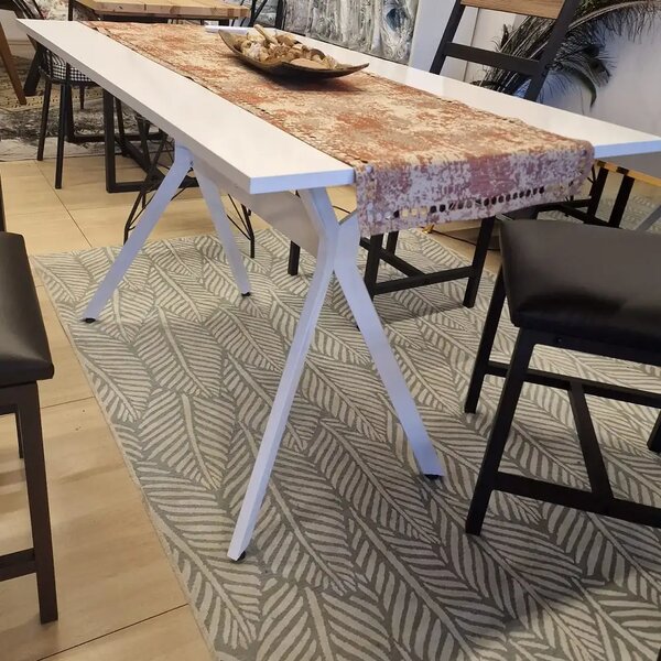 Masa bucatarie Agatha, alb-negru,120 cm