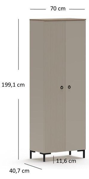 Dulap de haine Demandaron 3 (taupe + stejar silverjack) . 1116805