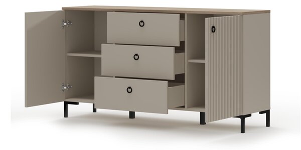 Comodă Demandaron 4 (taupe + stejar silverjack) . 1116812