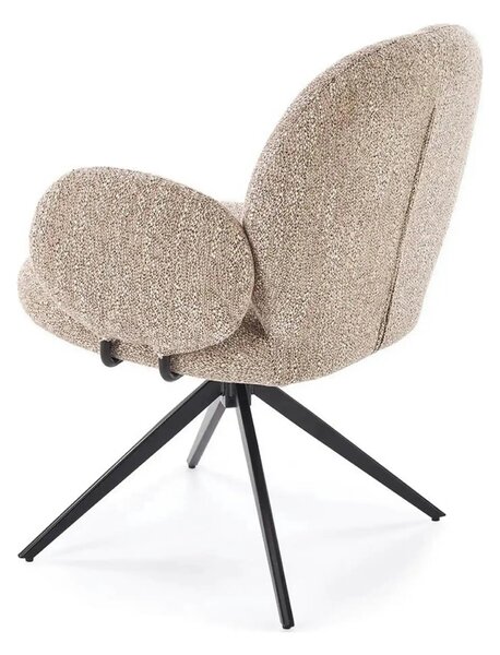 Scaun K568, bej inchis/negru, stofa clasica/otel, 65x64x82 cm