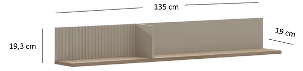 Raft de perete Demandaron (taupe + stejar silverjack) . 1116810