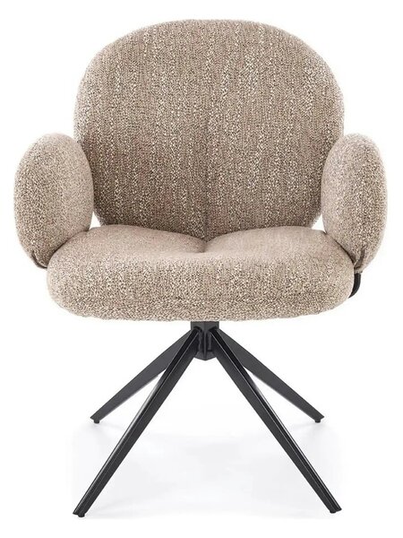 Scaun K568, bej inchis/negru, stofa clasica/otel, 65x64x82 cm