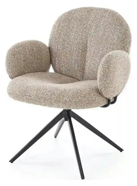 Scaun K568, bej inchis/negru, stofa clasica/otel, 65x64x82 cm