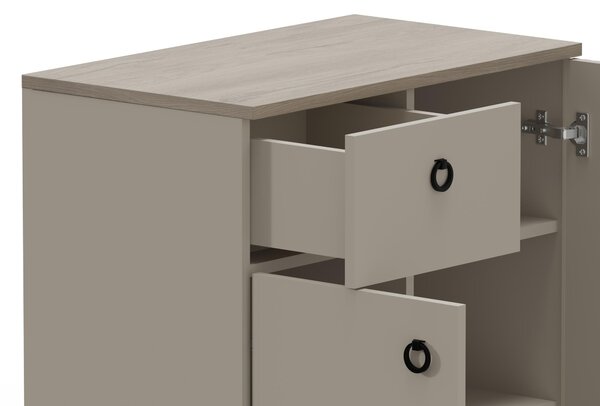 Comodă Demandaron 3 (taupe + stejar silverjack) . 1116809