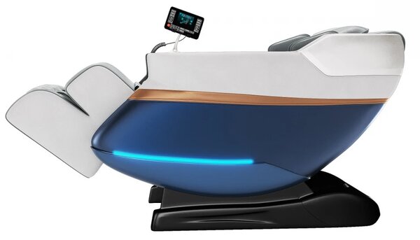 Fotoliu de Masaj NERATIUS, Masaj role, Masaj airbaguri, Incalzire, Bluetooth, Zero Gravity, 2 Boxe, Moduri Automate, Reflexoterapie si Presopunctura, Display, Suport picioare extensibil, Piele Ecologica, Gri