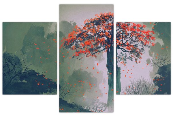 Tablou - Copacul roșu singuratic (90x60 cm)
