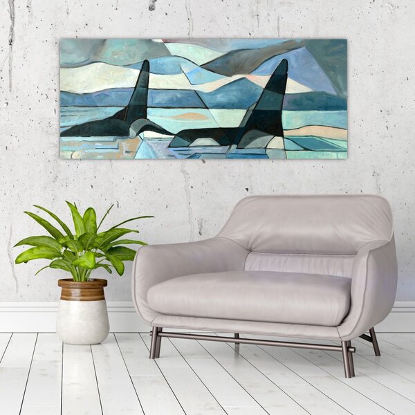 Tablou - Balene (120x50 cm)