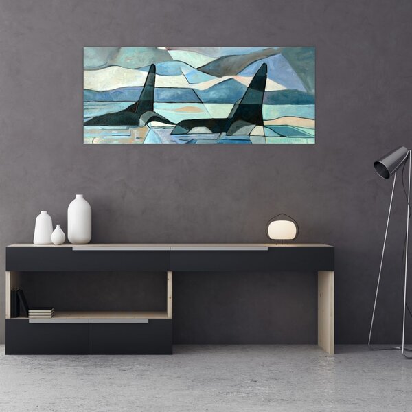 Tablou - Balene (120x50 cm)