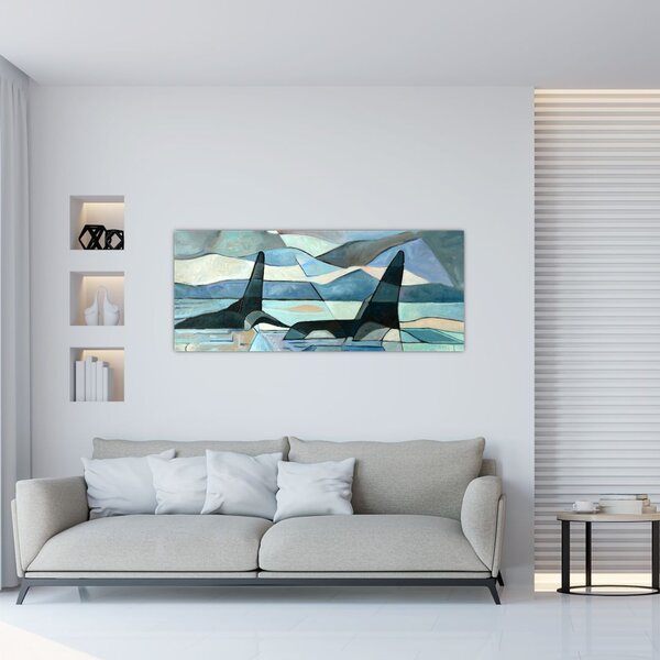 Tablou - Balene (120x50 cm)