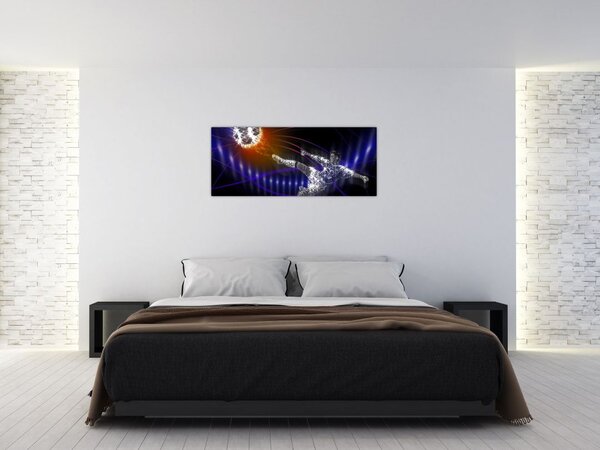 Tablou - Fotbaliști în săritură (120x50 cm)