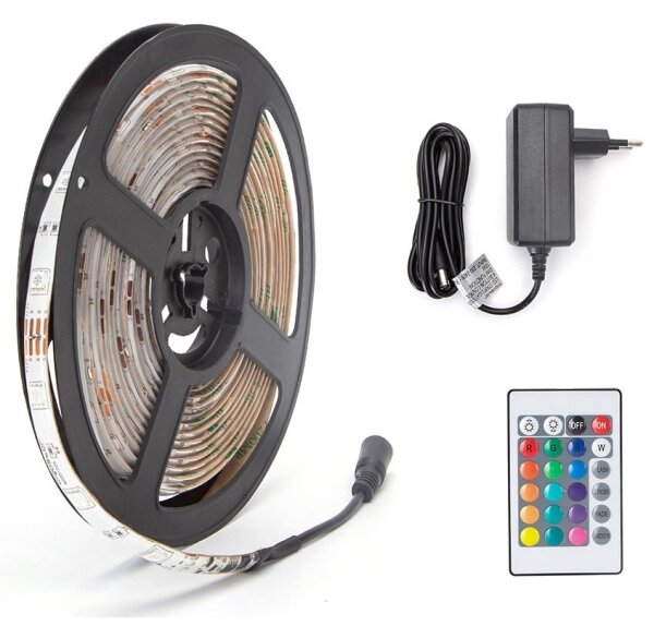Aigostar - Bandă LED RGB reglabilă 5 m LED/24W/12/230V IP65 + telecomandă