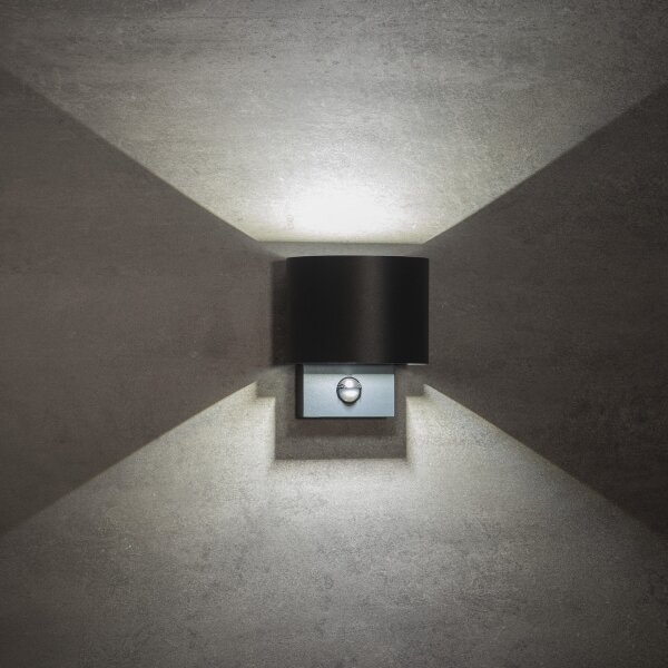 Kanlux 28995 - Aplica de perete LED REKA pentru exterior, cu senzor, LED/7W/230V, IP54, antracit