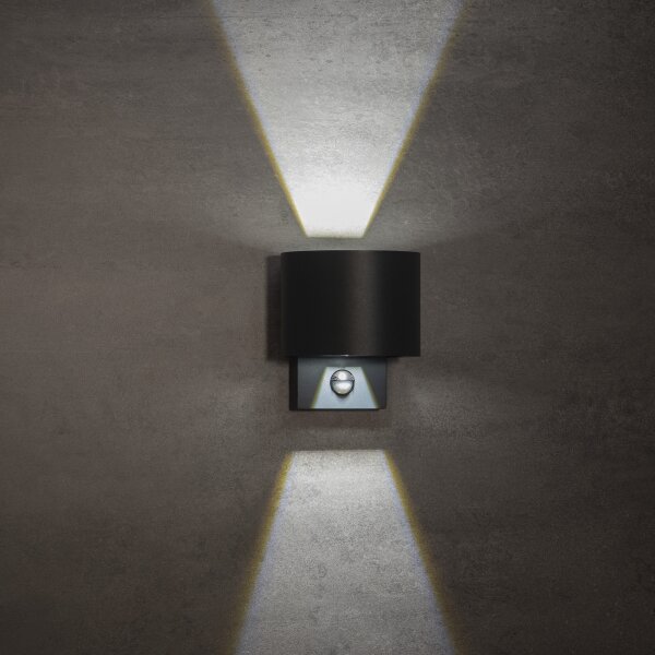 Kanlux 28995 - Aplica de perete LED REKA pentru exterior, cu senzor, LED/7W/230V, IP54, antracit