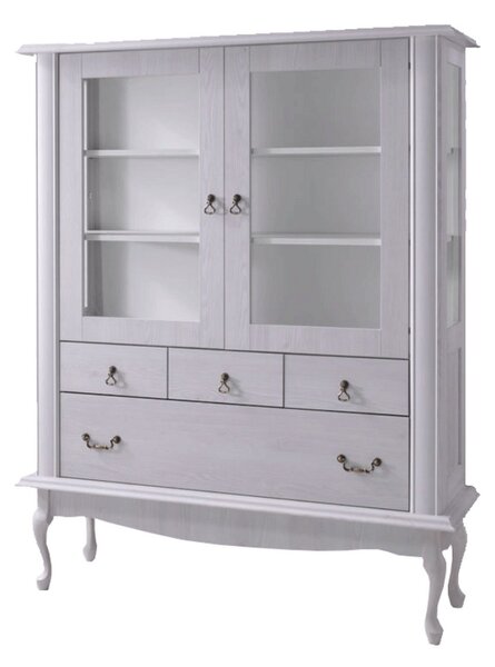 Vitrina VILAR DA5, pin alb, DTD laminat, 125x42x158 cm