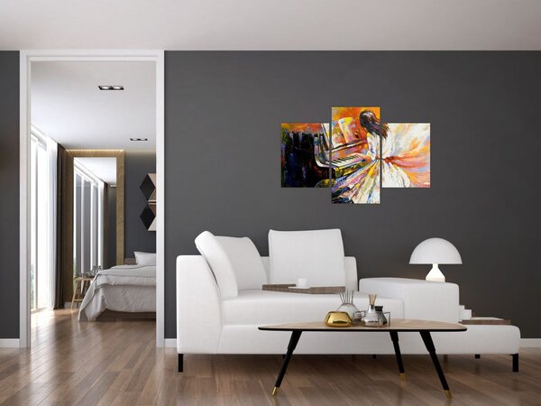 Tablou - Femeia cântând la pian (90x60 cm)