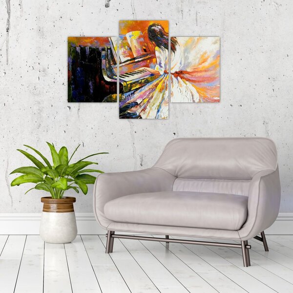 Tablou - Femeia cântând la pian (90x60 cm)