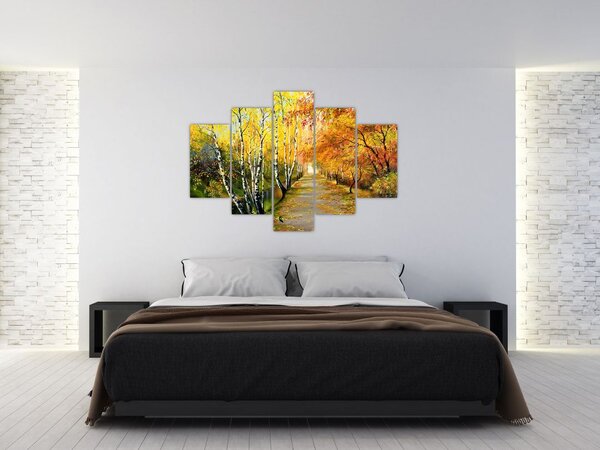 Tablou - Alee romantică de-a lungul apei, pictură în ulei (150x105 cm)