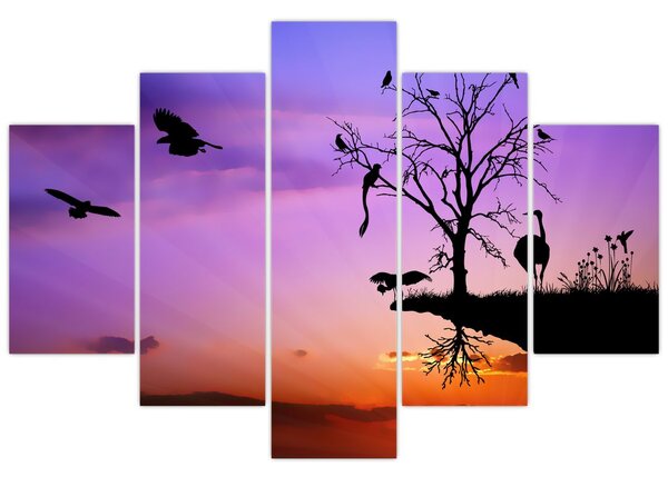 Tablou - Siluetele animalelor (150x105 cm)