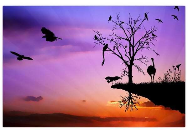 Tablou - Siluetele animalelor (90x60 cm)