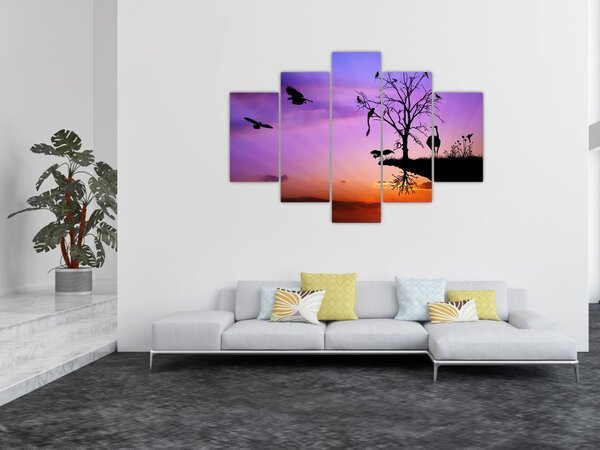 Tablou - Siluetele animalelor (150x105 cm)
