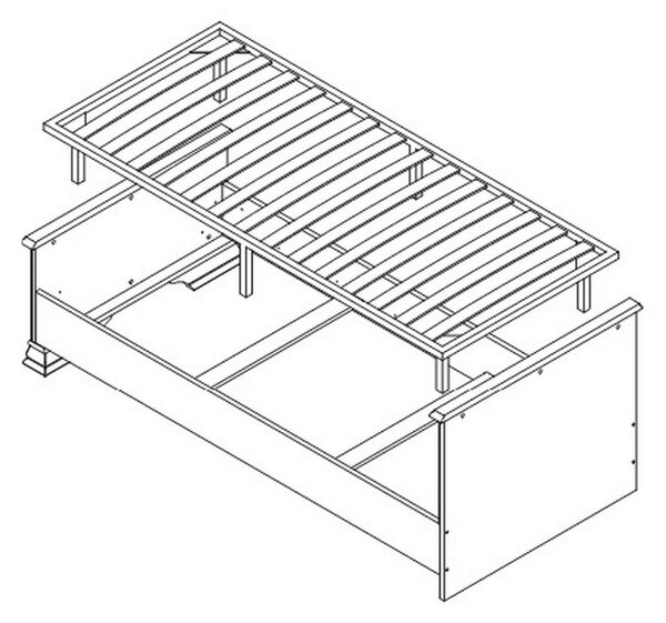 Somiera fixa IDENTO, lemn de fag/metal, 14 lamele, 87x197 cm