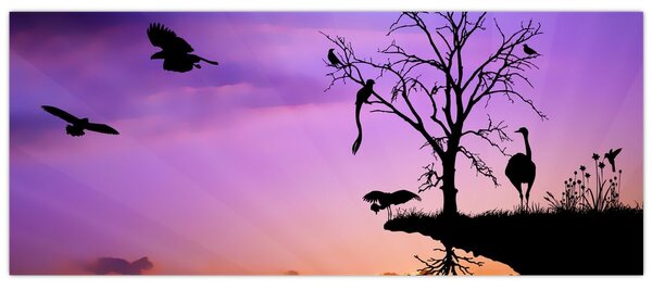 Tablou - Siluetele animalelor (120x50 cm)