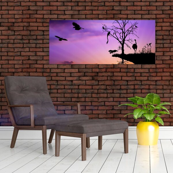 Tablou - Siluetele animalelor (120x50 cm)